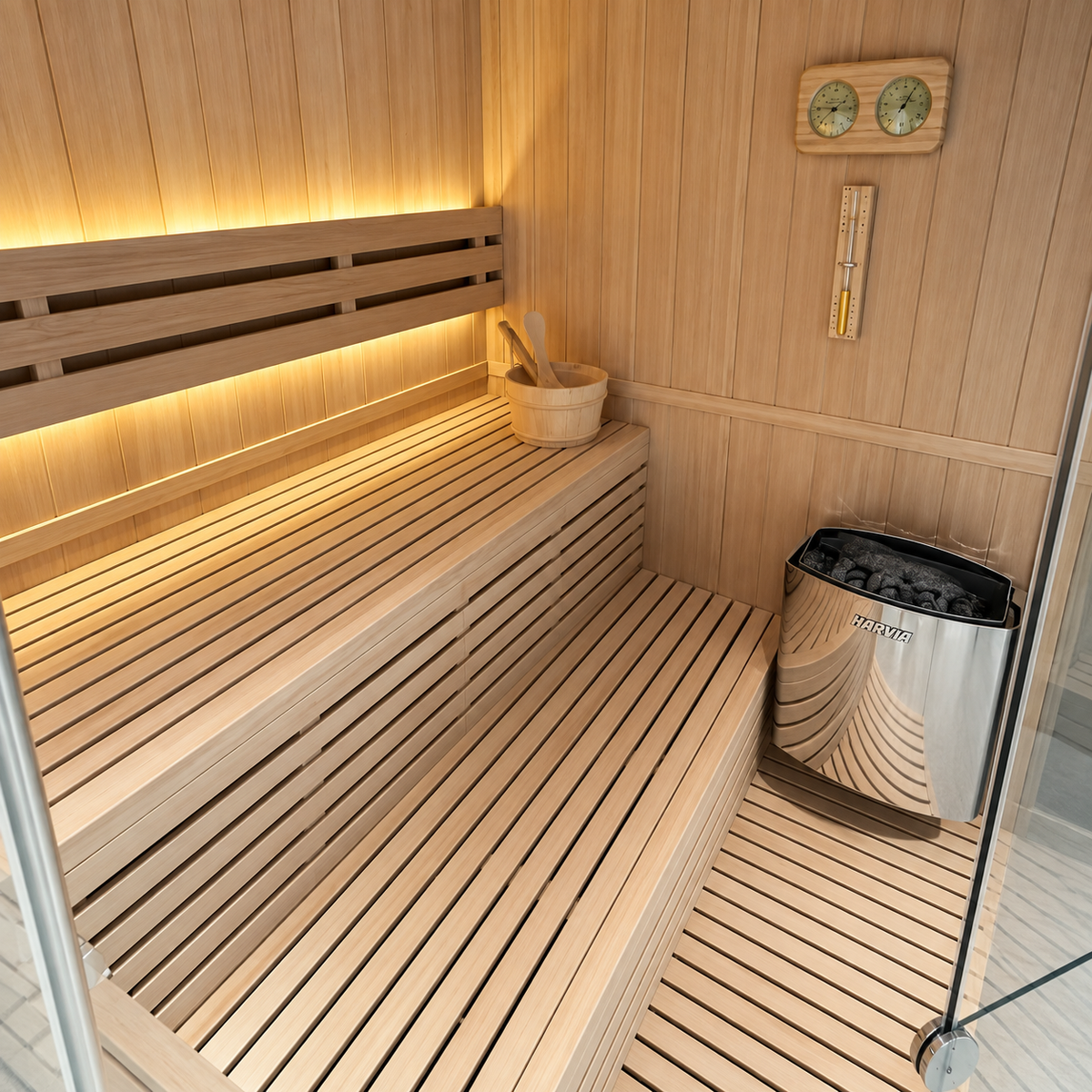 Sauna d'angle Traditionnel 6 places Laponia