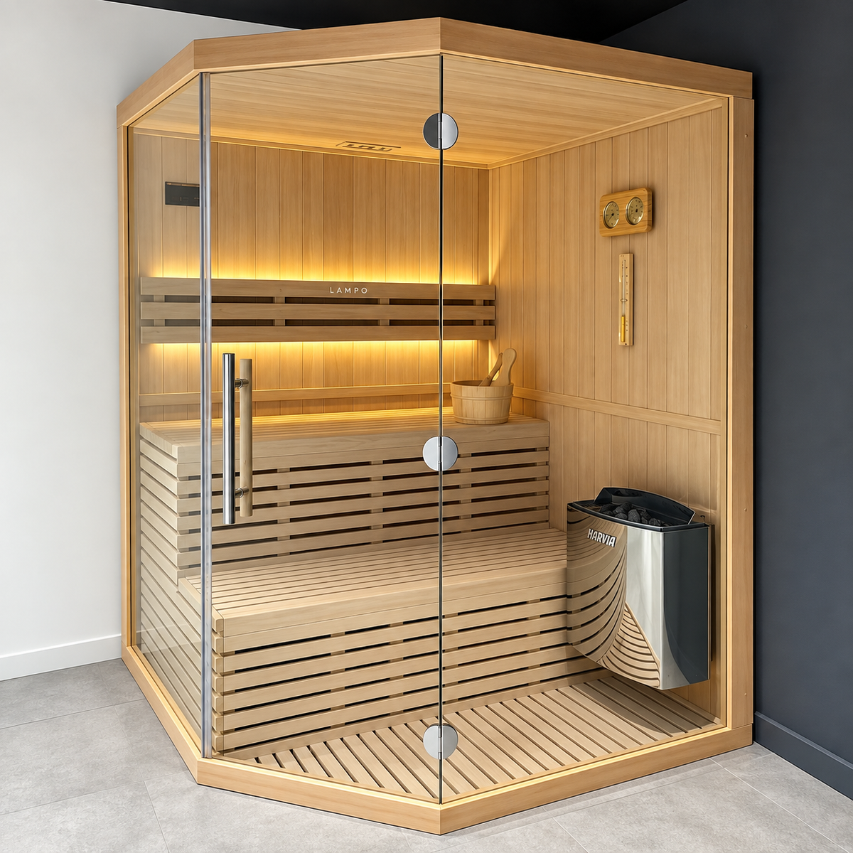 Sauna d'angle Traditionnel 4 places Laponia