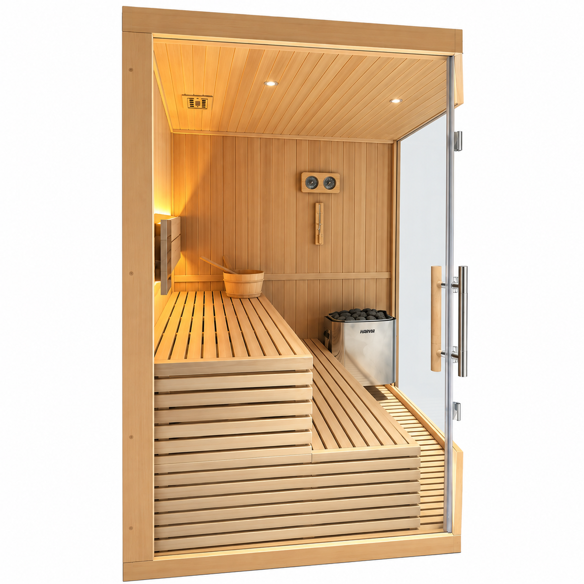 Sauna d'angle Traditionnel 6 places Laponia