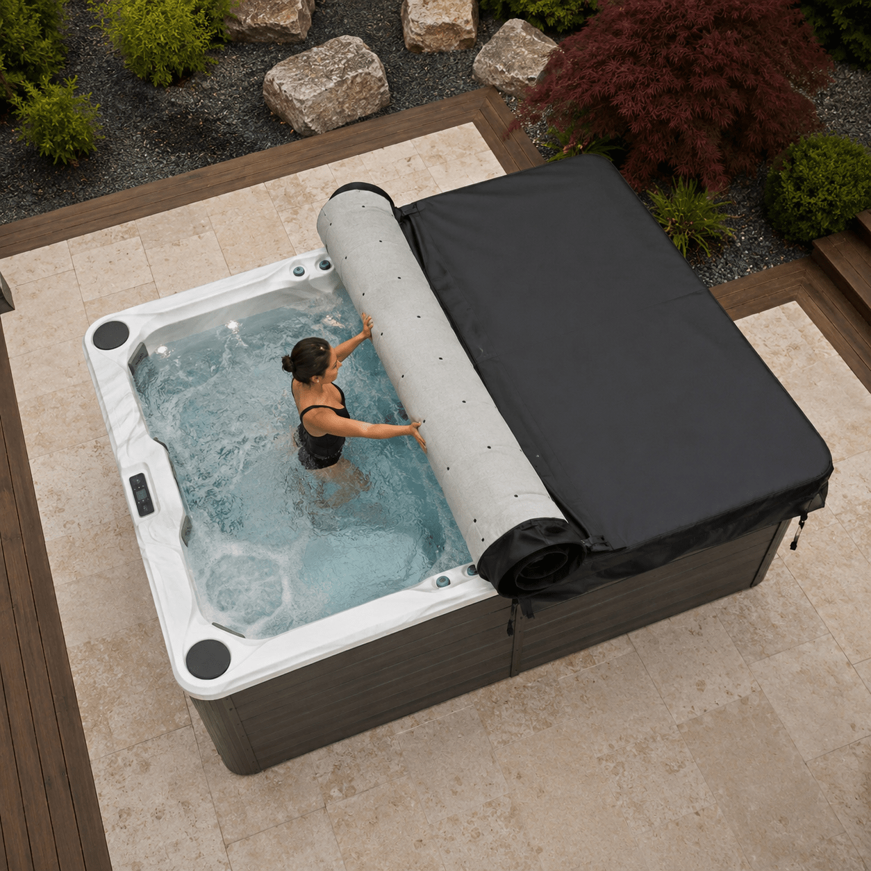 Couverture spa de nage : isolation, économies et protection optimales - Quality Spa