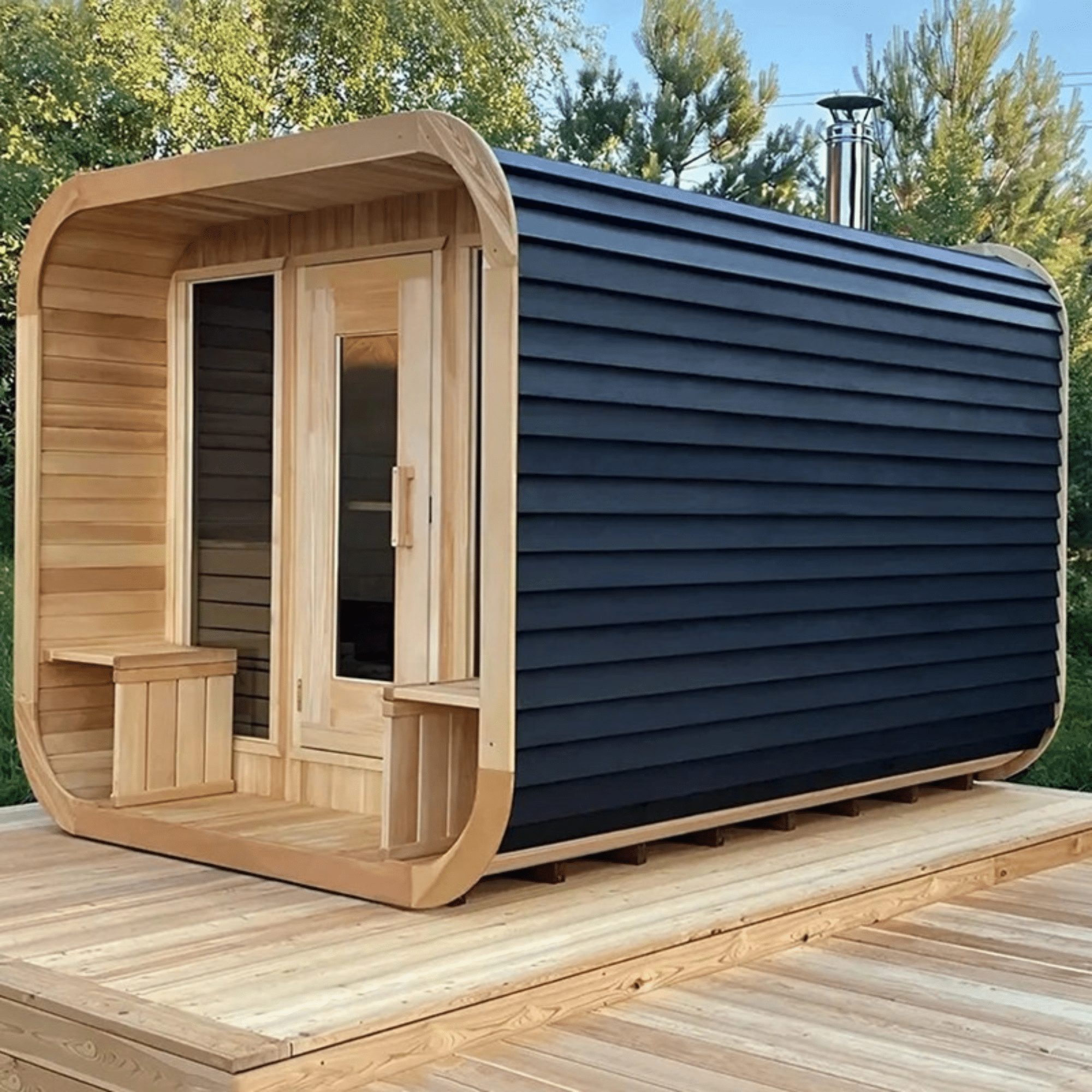Sauna Cube Extérieur XXL Black - Design Moderne - Quality Spa