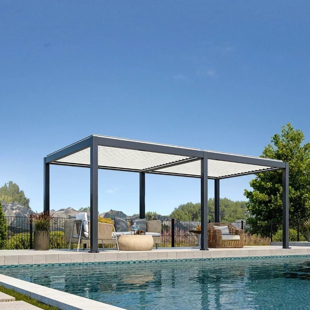 6x4m Pergola Adossée Bioclimatique : Gamme Nova - Quality Spa