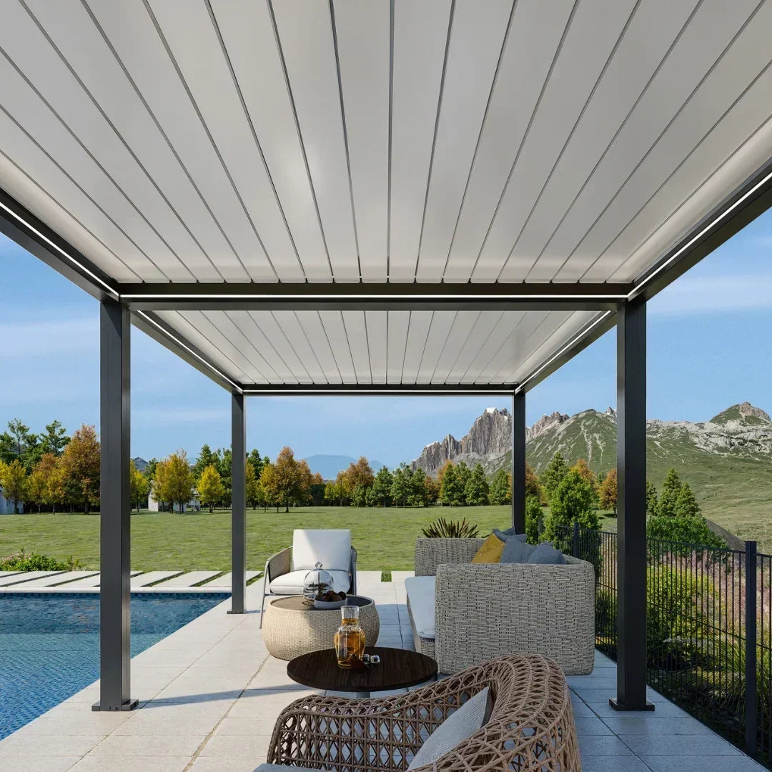 4x4m Pergola Adossée Bioclimatique : Gamme Nova