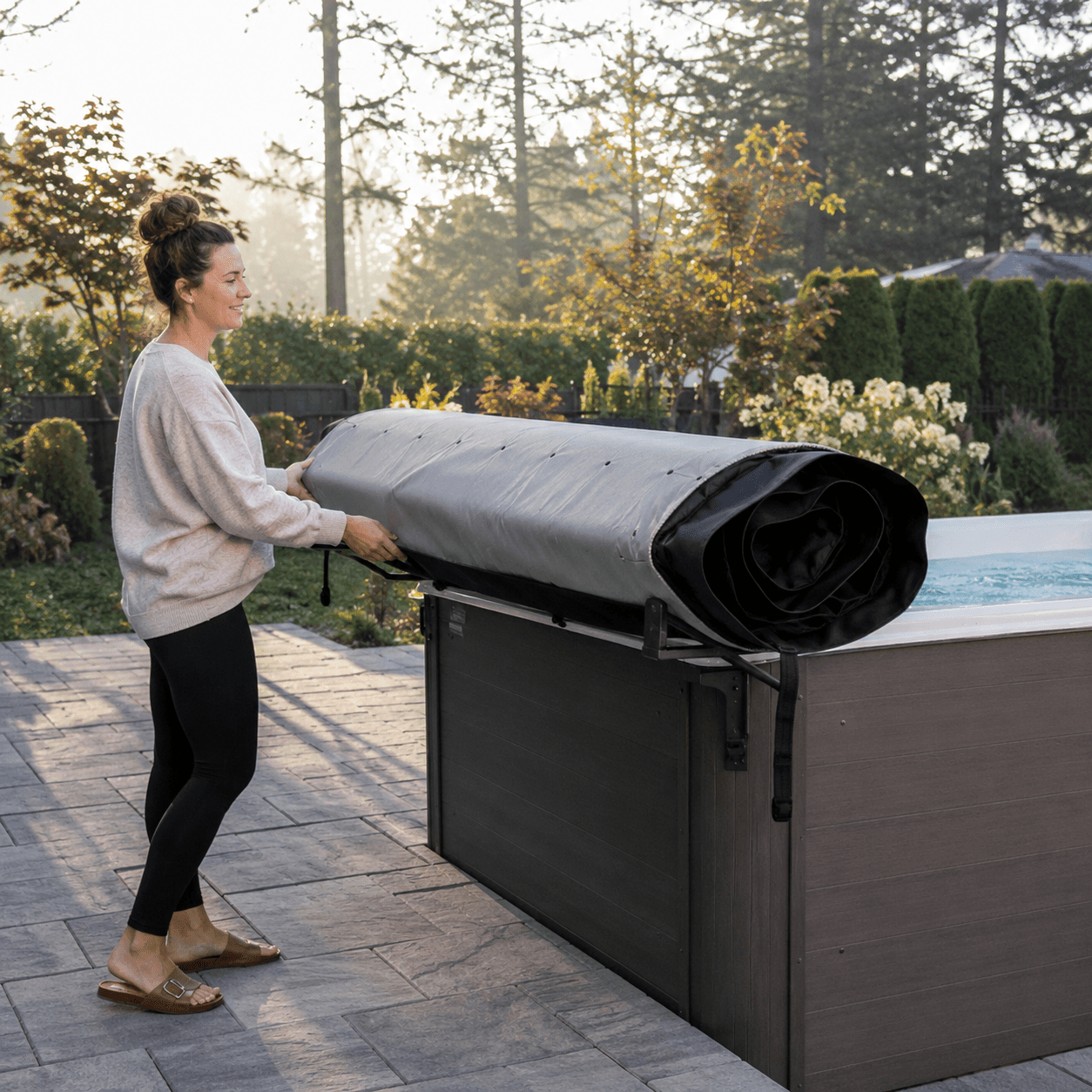Couverture spa de nage : isolation, économies et protection optimales - Quality Spa